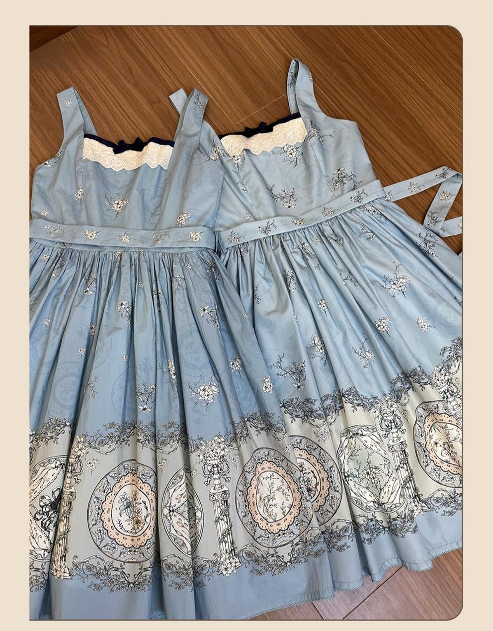 DreamWhale - Small Porcelain Plate - Classic Lolita JSK Printed Dress