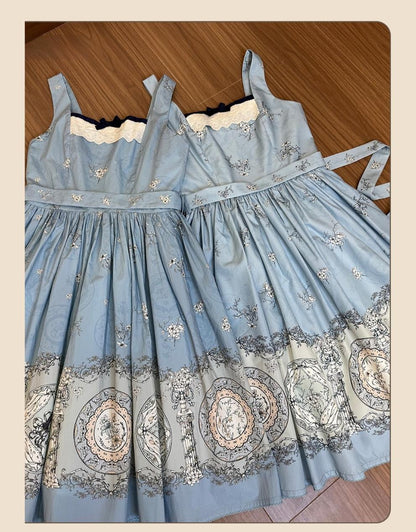 DreamWhale - Small Porcelain Plate - Classic Lolita JSK Printed Dress