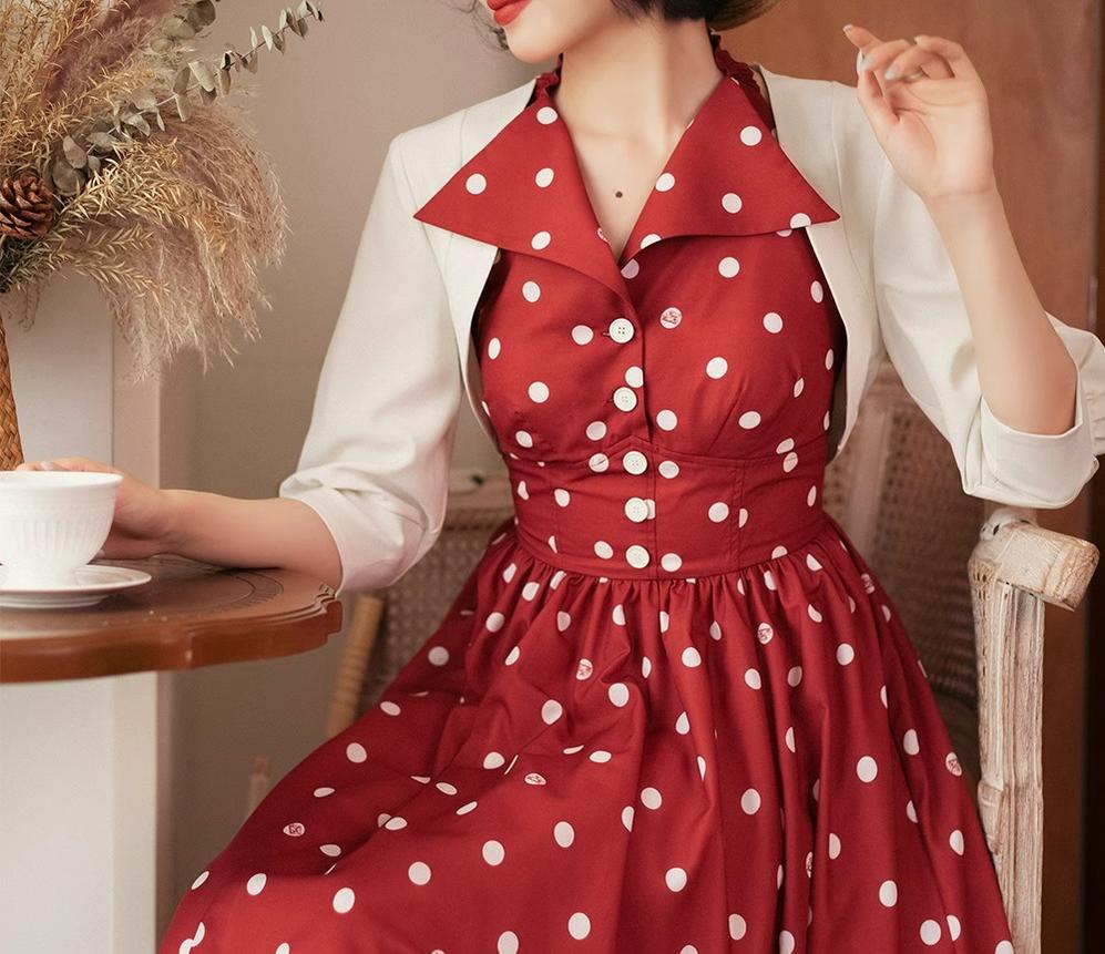 Forest Wardrobe - Afternoon Forest - Vintage Lolita Dress Halter Neck Open Back