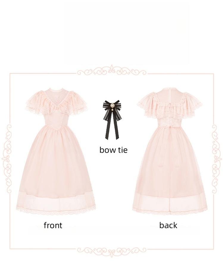 With PUJI - Morning Mist Estate - Twins Classic Lolita OP Dress, Edward Collar