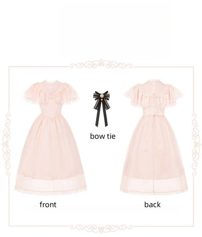 With PUJI - Morning Mist Estate - Twins Classic Lolita OP Dress, Edward Collar