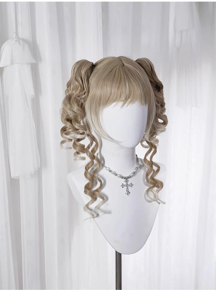 Pippi Palace - Retro Lolita Wig Double Ponytail Sweet Lolita Curl Wig