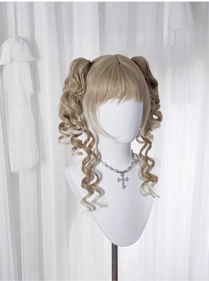 Pippi Palace - Retro Lolita Wig Double Ponytail Sweet Lolita Curl Wig