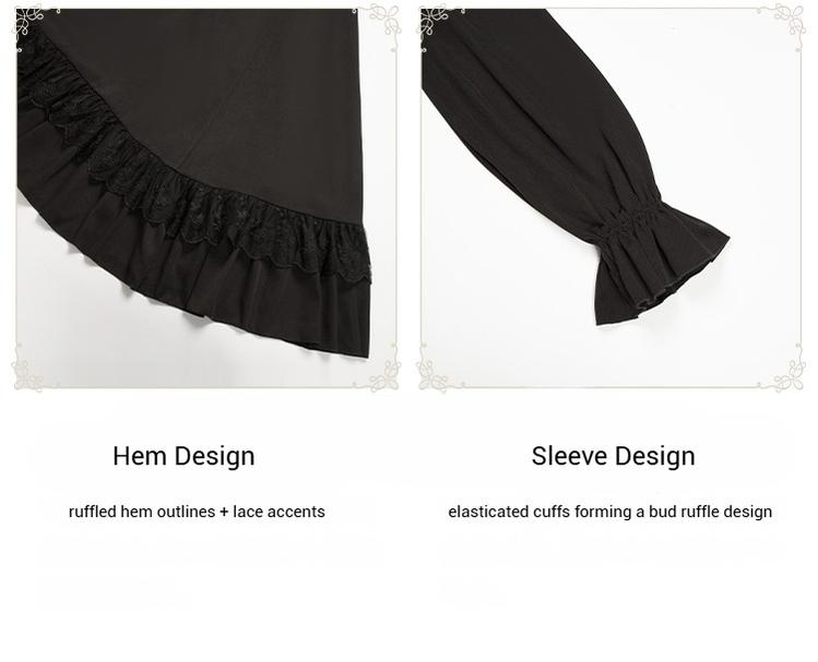 With PUJI - White Daylight - Elegant Lolita Long Sleeve OP Dress, Side Zipper