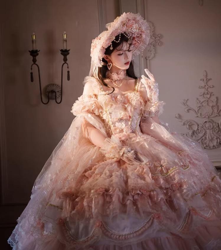 Cat Fairy - Runaway Princess - Pink Wedding Lolita Dress, Plus Size Friendly