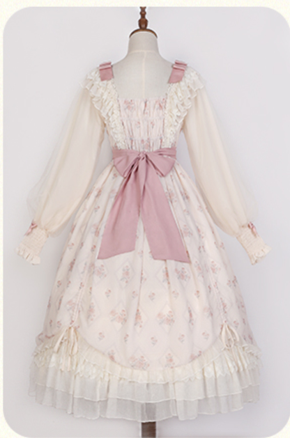 Letters from Unknown Star - Time Stationery - Elegant Lolita Long Sleeve OP Dress