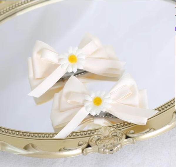 Xiaogui - Sweet Lolita Ivory Lace bow Hair Accessories