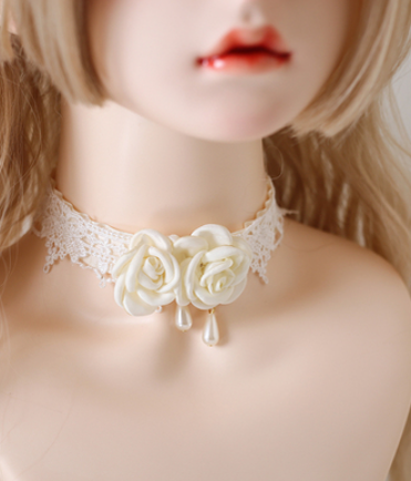 Xiaogui - Elegant Lolita Lace Camellia Necklace