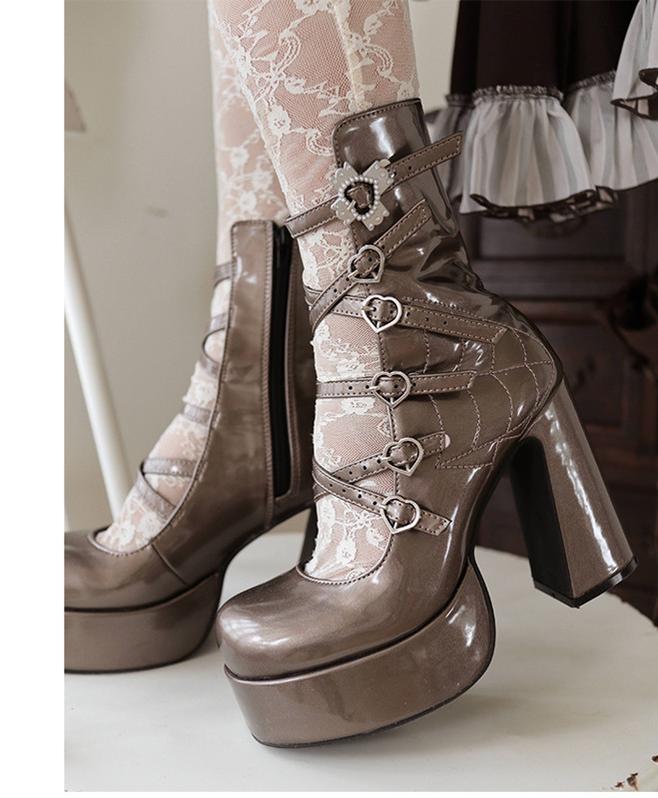 Pure Tea For Dream - Cross Buckle Punk Lolita Shoes