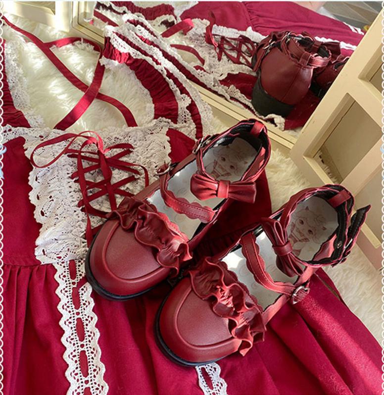 Sheep Puff - Mei Lulu - Lolita Japanese Lace Single Shoes