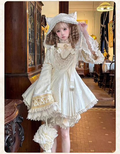 LizBird - Reincarnation of Time - Elegant Lolita OP Set with Waist-Cinching and A-Line Styles