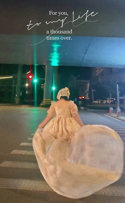 Rouroudream - Selkie - Plus Size Sweet Lolita OP Trailing Floral Princess Gown Dress