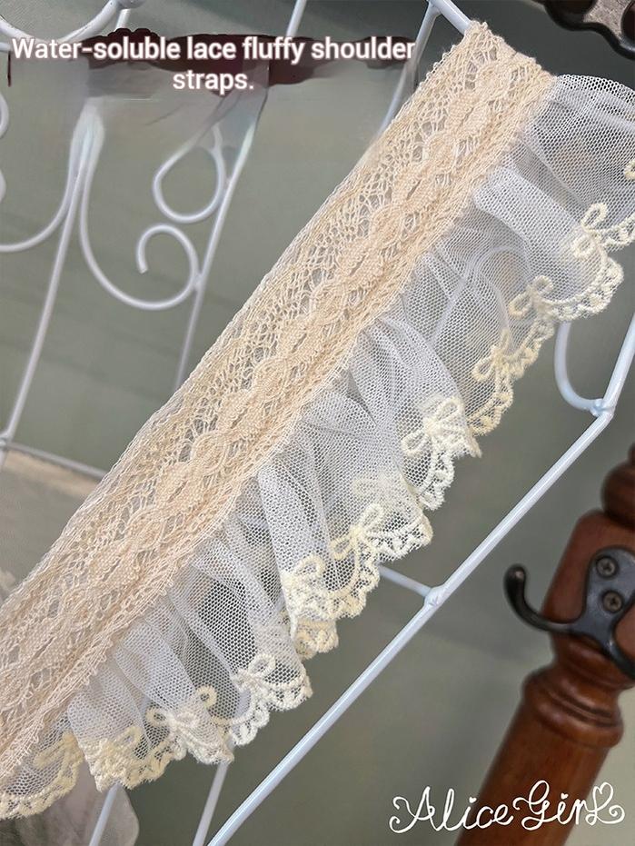 Alice Girl - Elegant Lolita Embroidered Apron with Adjustable Strap