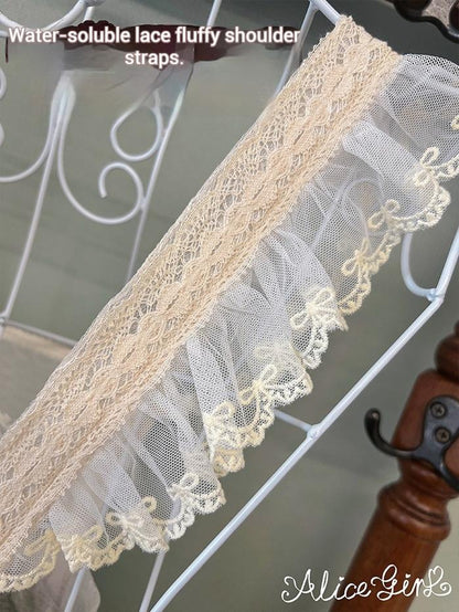Alice Girl - Elegant Lolita Embroidered Apron with Adjustable Strap