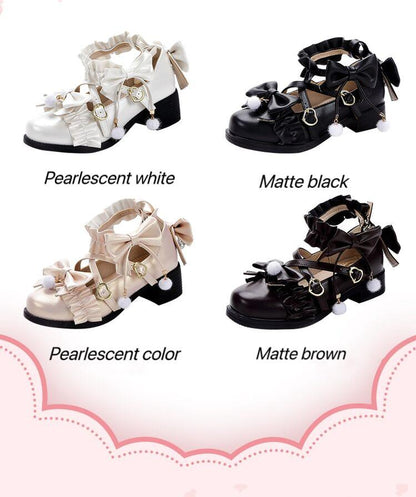 Fairy Godmothe - Preppy Style Flat Shoes Mid Heel Round Toe Lolita Shoes
