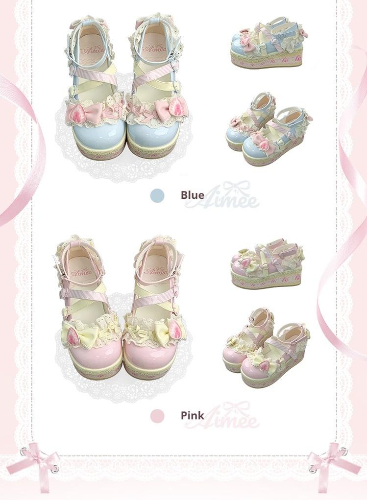 Aimee - Strawberry Limited - Sweet Lolita Platform Shoes Girlish Shoes