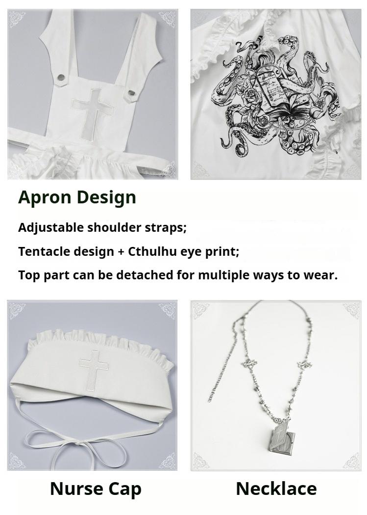 With PUJI - Letter and Poetry ﾂｷ Abyss Clinic - Gothic Lolita Green Dress Set