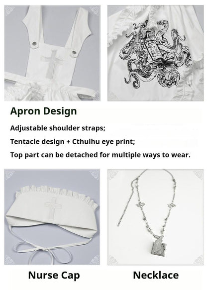 With PUJI - Letter and Poetry ﾂｷ Abyss Clinic - Gothic Lolita Green Dress Set