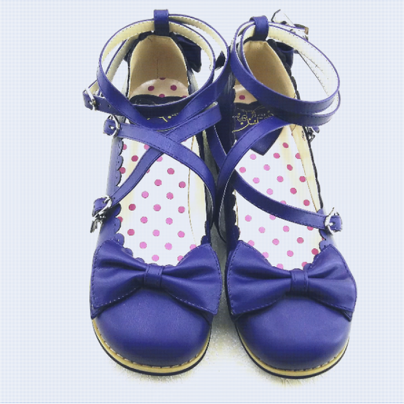Meixie - Lovely Lolita Low Heel Cross Strap Bow Tie Princess Shoes