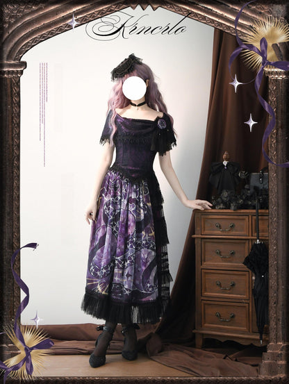 Krncrlo - Laocoon - Gothic Lolita SK Suit With Purple Snake & Apple Print