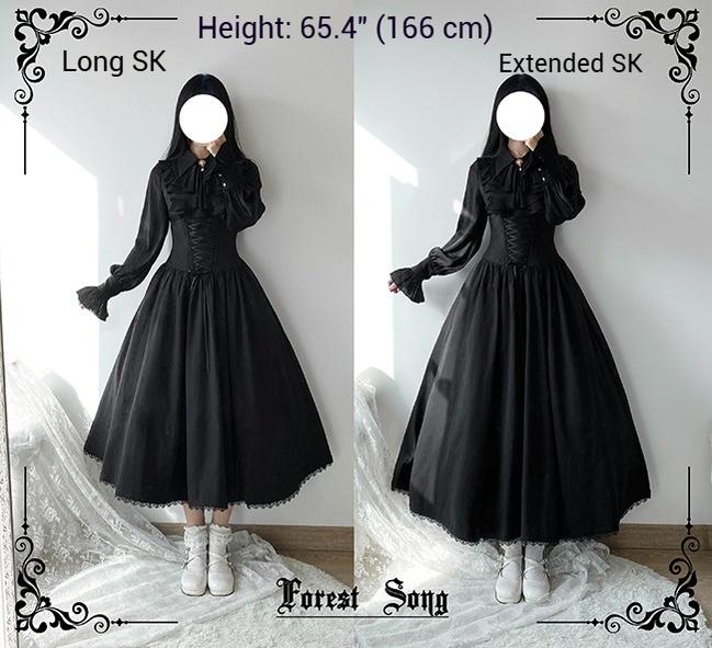 Forest Song - Astris - Reversible Classic Lolita High Waist Fishbone Skirt