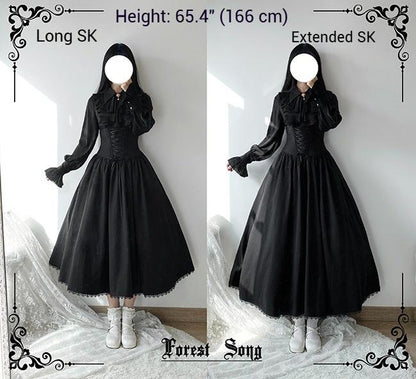 Forest Song - Astris - Reversible Classic Lolita High Waist Fishbone Skirt