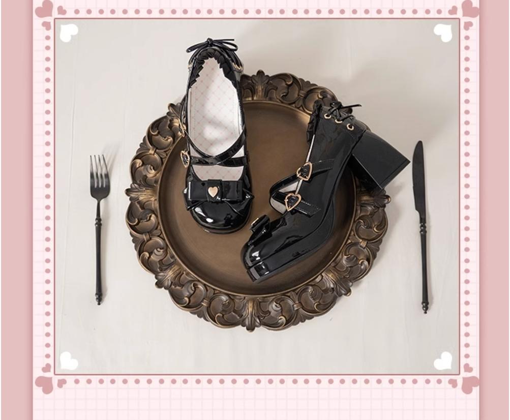 Milk Bun Bunny - Sweet Lolita High Heel Bow Princess Lolita Shoes