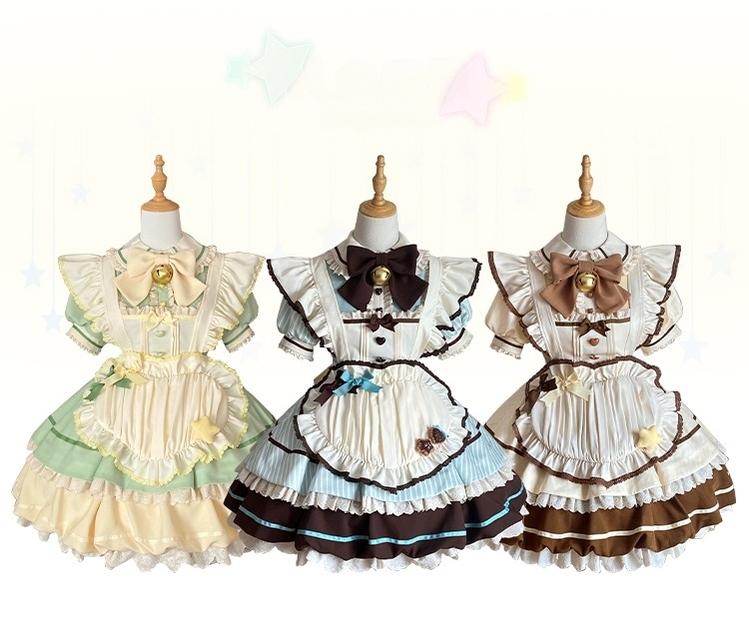 Sakurahime - Berry Bubble - Kawaii Lolita OP Tiered Ruffles Apron Lolita Dress