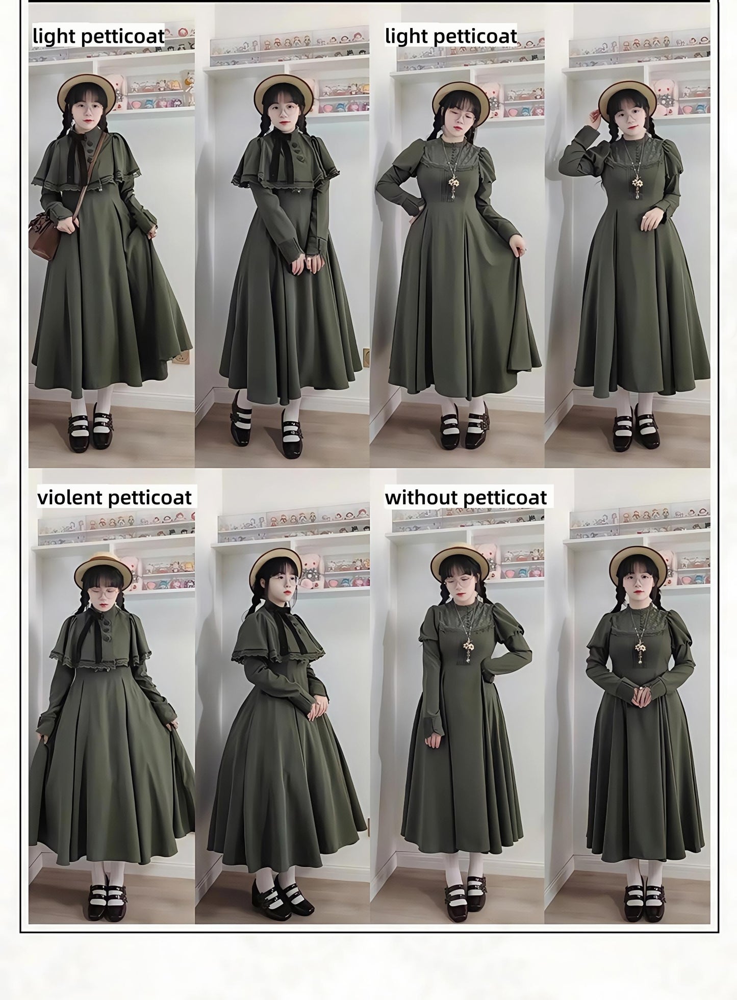 KINOKOKO - Aslan Blessings - Classic Lolita OP Seven-panel Slim Fit Dress with Cape