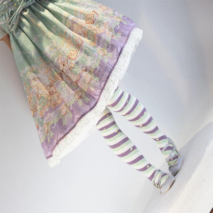 Yukine's Box - Macaron Lolita Cute Stripe Socks