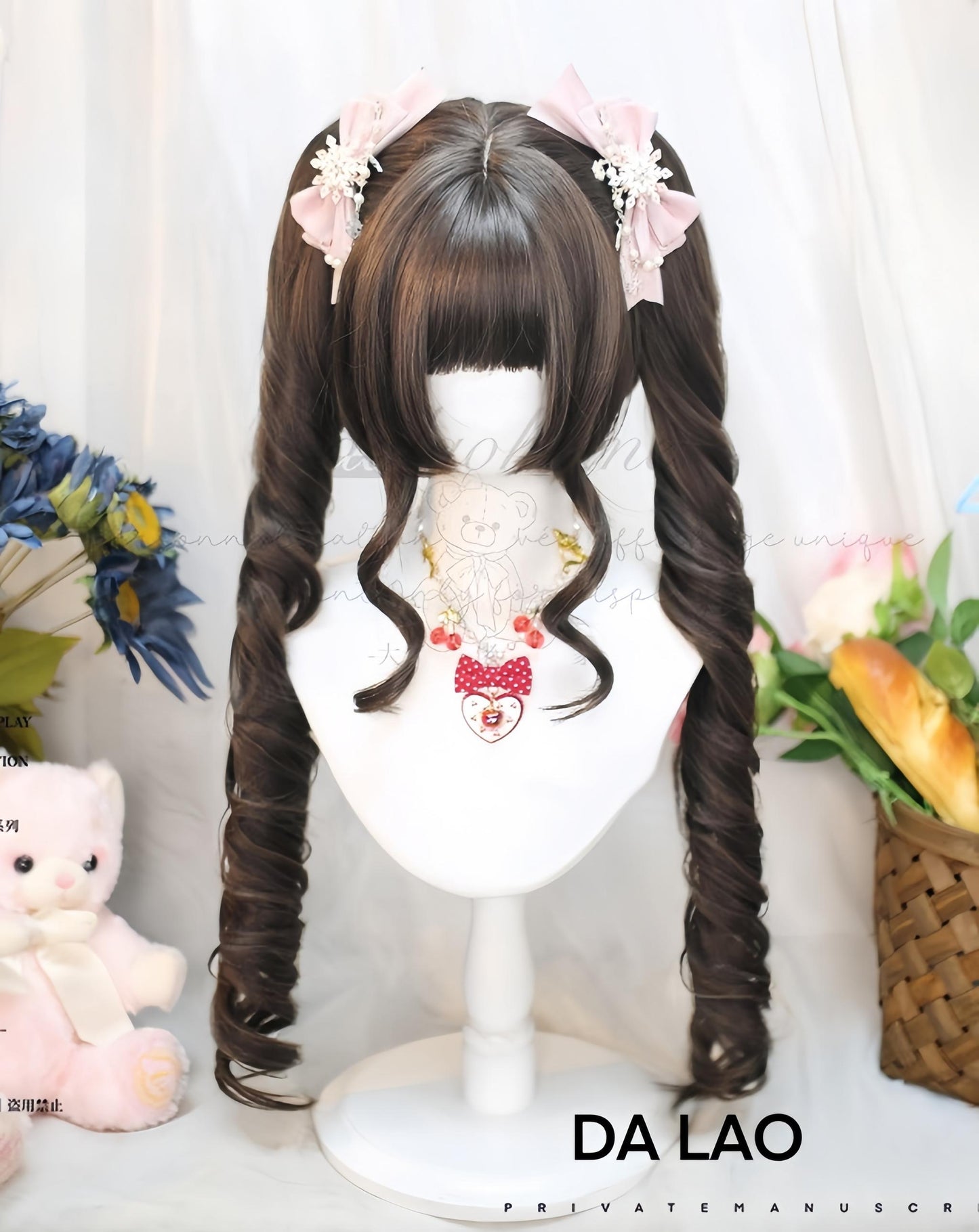 Dalao Home - Daily Lolita Wig with Roman Roll Twins Tails Multi Color