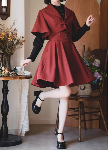 Forest Wardrobe - Vintage Lolita Fishbone Halter SK, Autumn Jacket