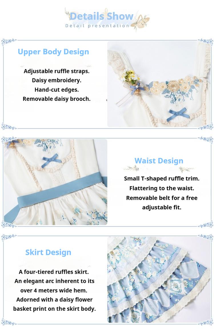 With PUJI - Letter and Poetry - Classic Lolita JSK Suit Four-tiered Twins Dress