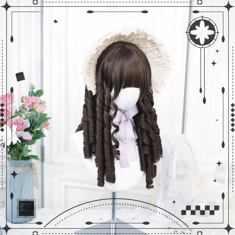 Dalao Home - Classic Brown Lolita Wig with Roman Roll