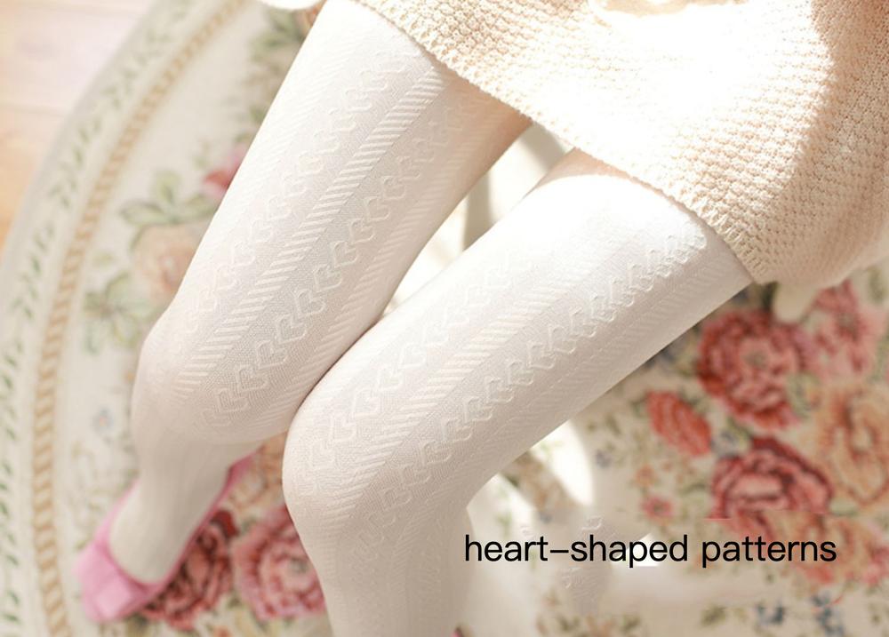 Thirteen Flower - Jacquard Heart Stripes Black White Panty-hose