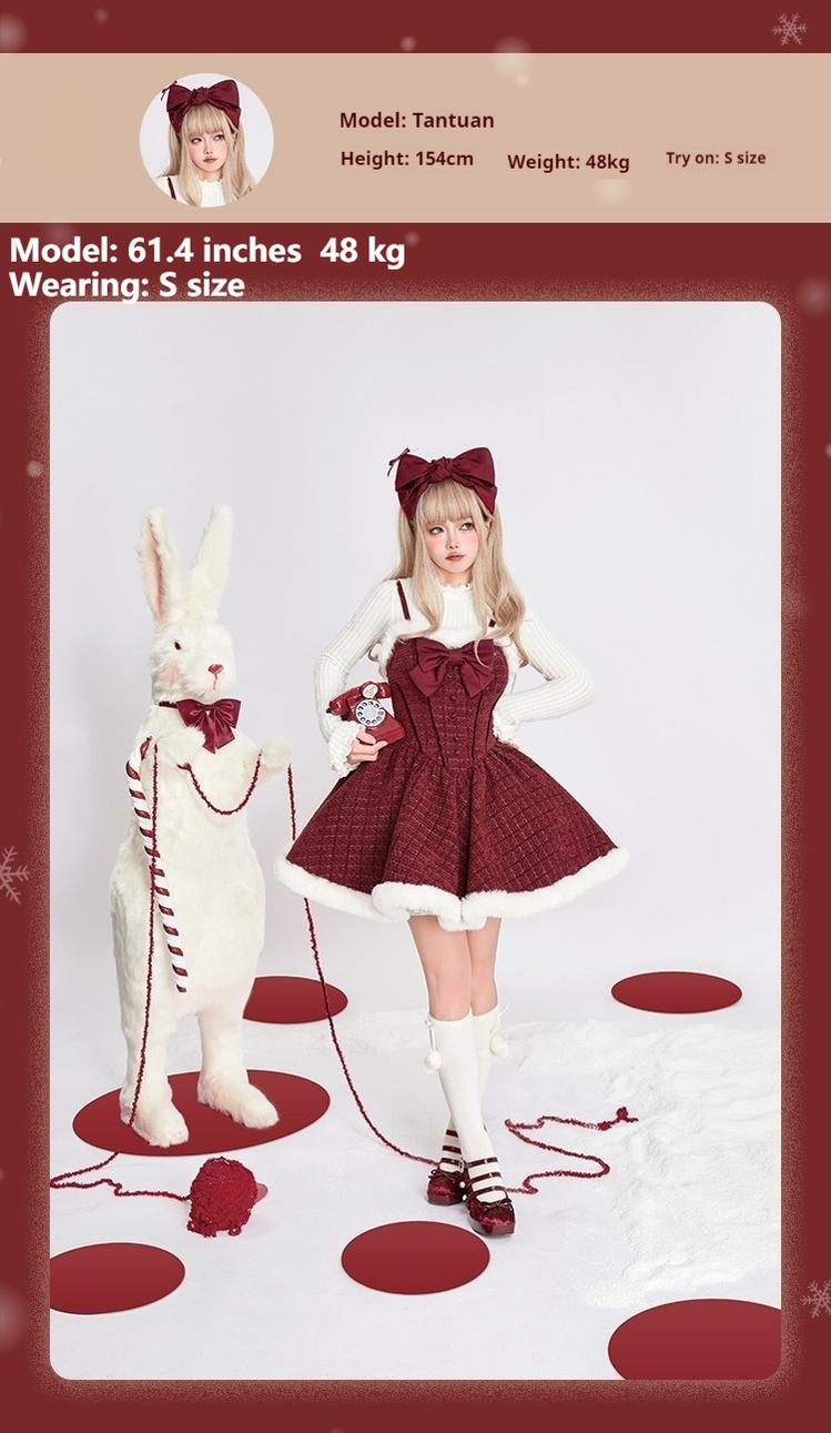 Tan Tuan - Winter Lolita Dress New Year Lolita JSK Plush Cape Set