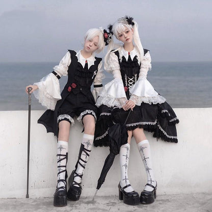 CastleToo - Night Rose - Elegant Ouji Lolita Suits, JSK / Shorts