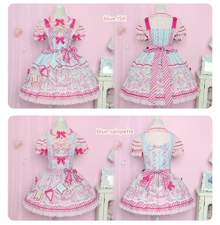 Letters from Unknown Star - Candy Park - Sweet Lolita Print Jumper Dress