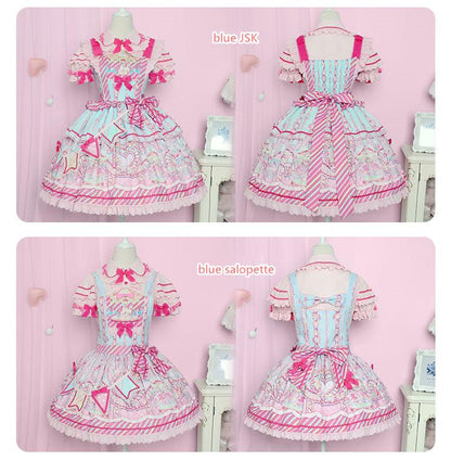 Letters from Unknown Star - Candy Park - Sweet Lolita Print Jumper Dress
