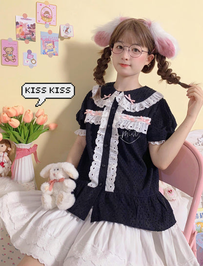 MIST - Cotton Sweet Lolita Blouse, Peter Pan Collar