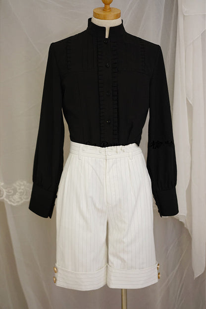 La Pomme - Ouji Lolita Stripes Middle Length Shorts