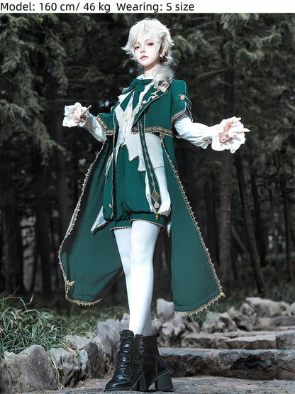 Letters from Unknown Star - Divine Envoy - Ouji Lolita Shorts Suit Military Lolita Coat and Shirt
