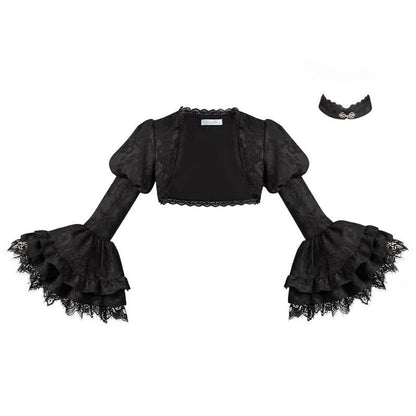 With PUJI - Letter and Poetry ﾂｷ Twilight - Black Gothic Lolita Skirt Set, Witch-Inspired