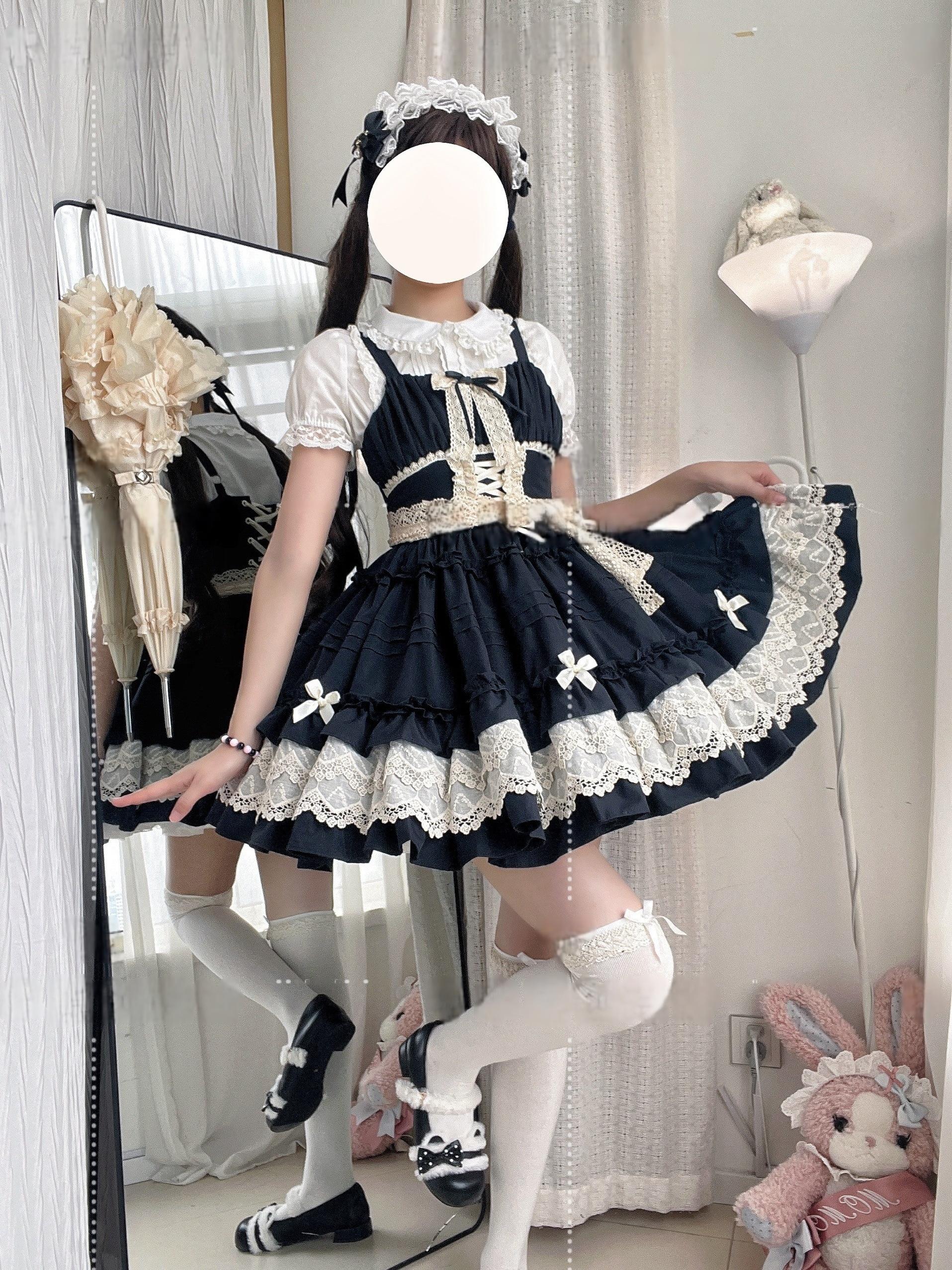 Qianmu - Vivian - Sweet Lolita JSK Doll Lolita Tiered Ruffles Dress