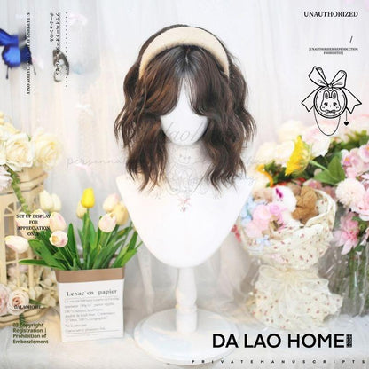 Dalao Home - Kawaii Short Curly Lolita Wig with Bangs