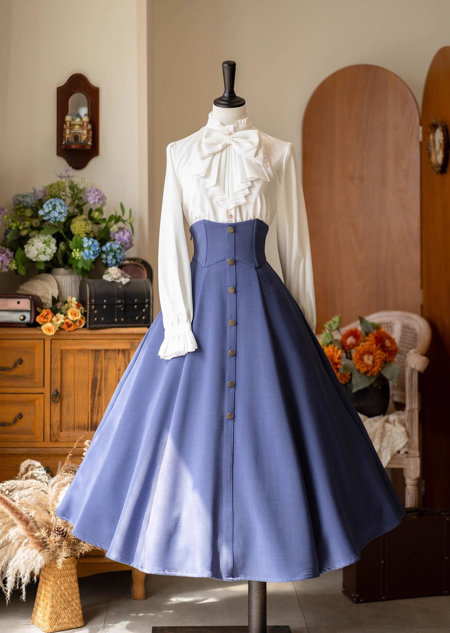 Forest Wardrobe - Forest Revelation - Classic Lolita Fishbone Long Skirt, Side Pockets