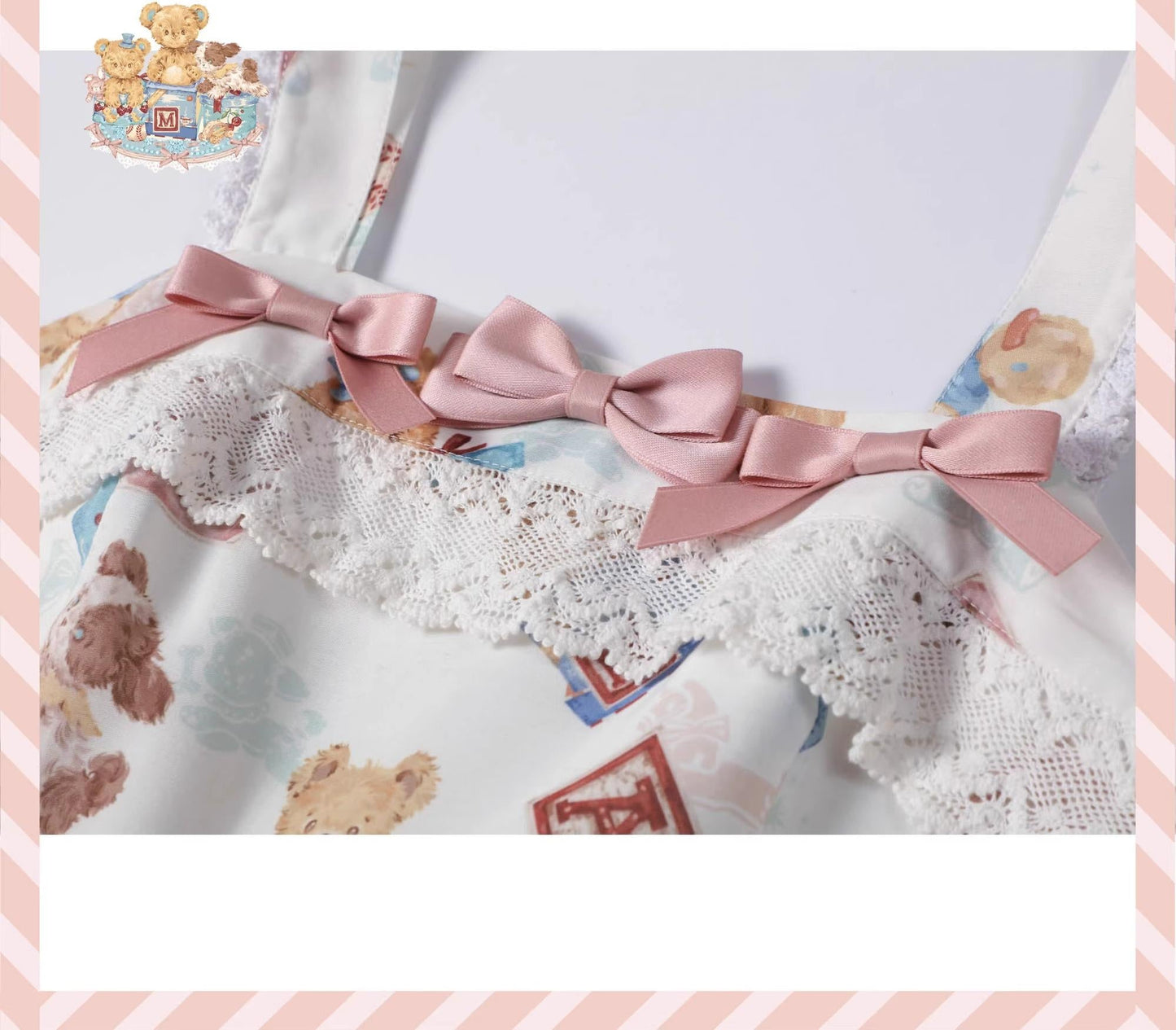 Walnut Museum - Toy Anniversary - Kawaii Lolita Dress Suit Bear Print JSK and Salopette