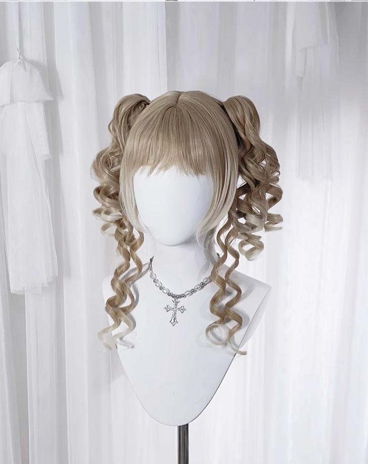 Pippi Palace - Retro Lolita Wig Double Ponytail Sweet Lolita Curl Wig