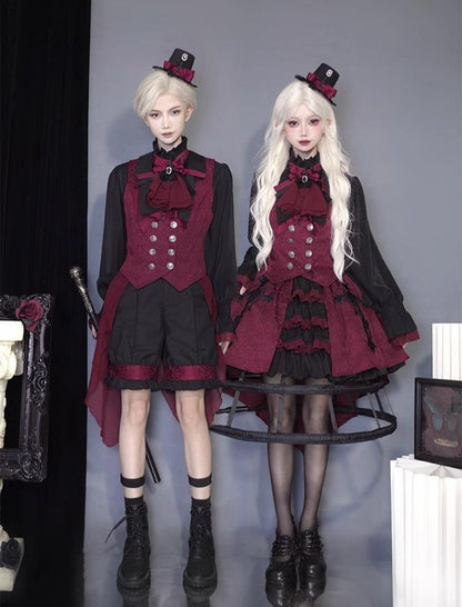 CastleToo - Evil Twins - Ouji Lolita Vest Shorts Skirt Set
