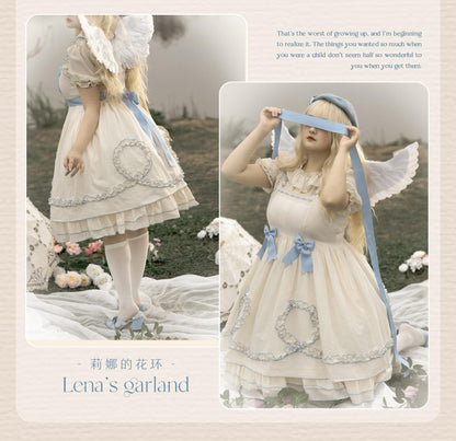Magic Tea Party - Classic Lolita JSK Dress Solid Color Short Sleeve Dress